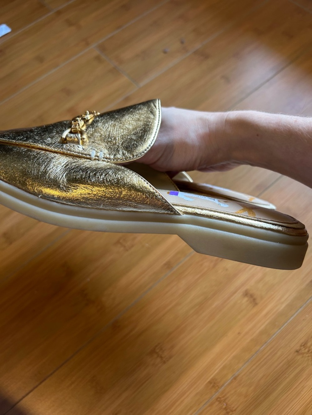 Sam Edelman Gold Metallic Slip-On Mules - Picture 5 of 5